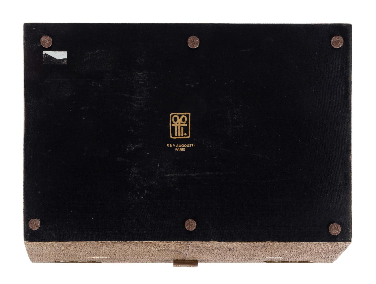 A R&Y Augousti Shagreen Jewelry Box and Tray
