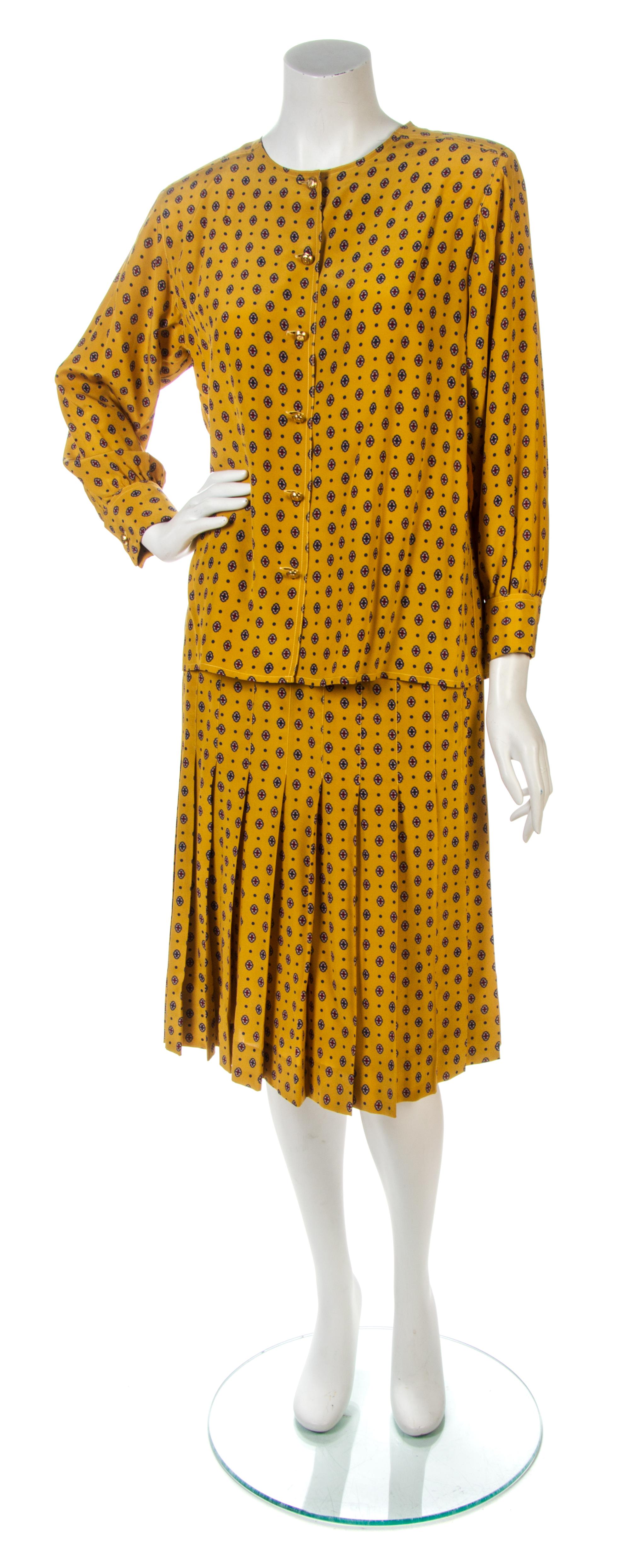 A Chanel Marigold Print Skirt Ensemble,