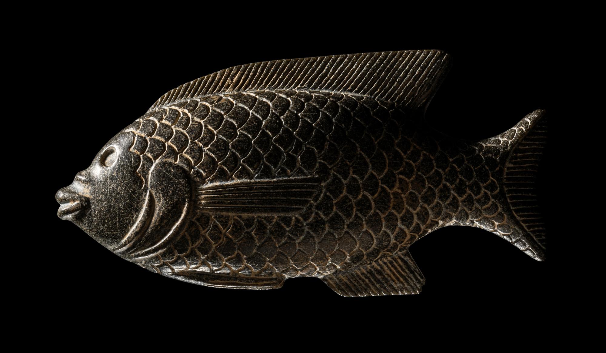 An Egyptian Basalt Tilapia Fish Cosmetic Dish