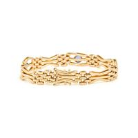 YELLOW GOLD, SYNTHETIC SAPPHIRE, AND DIAMOND BRACELET