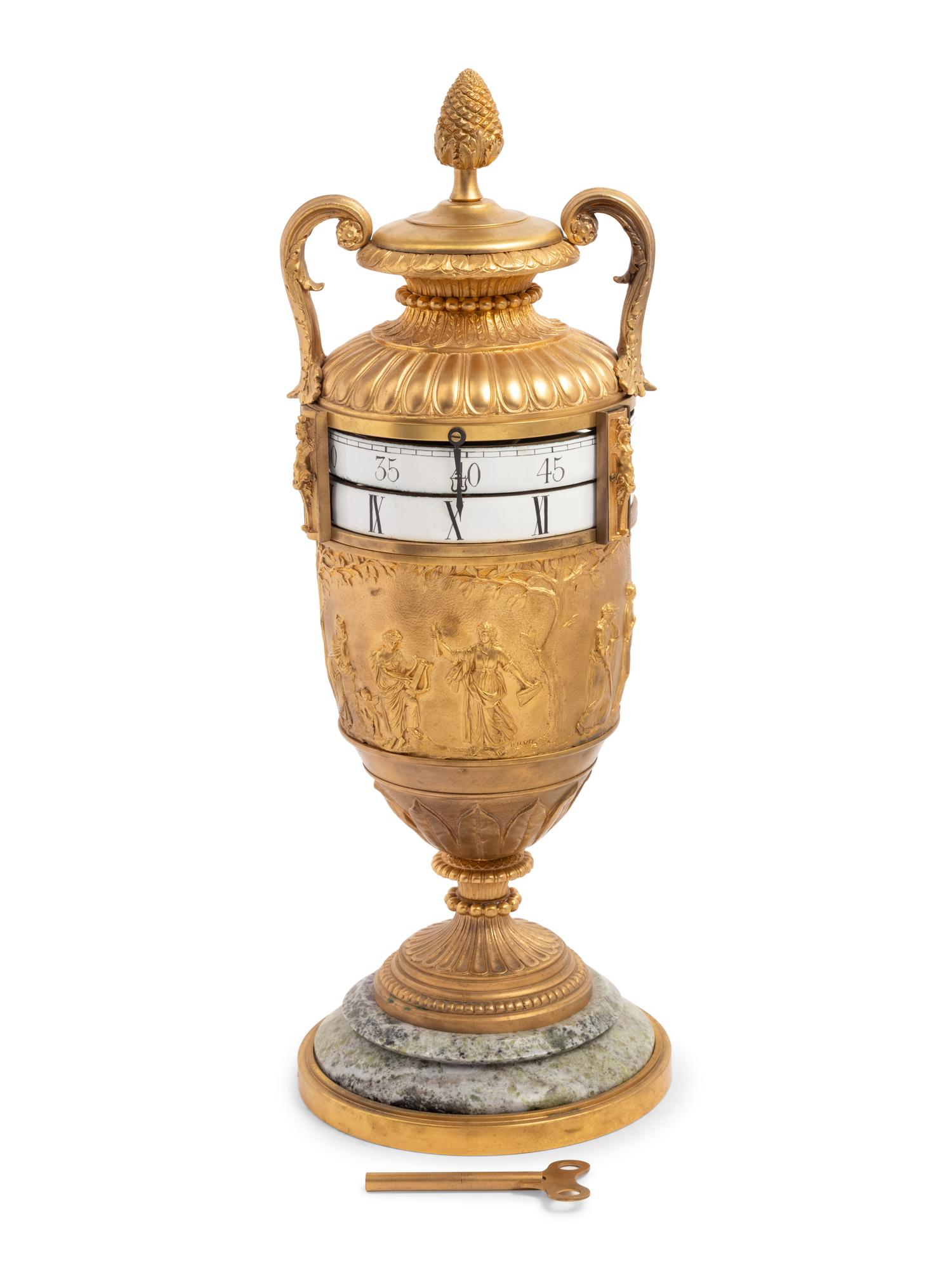 A Louis XVI Style Gilt Bronze Annular Clock