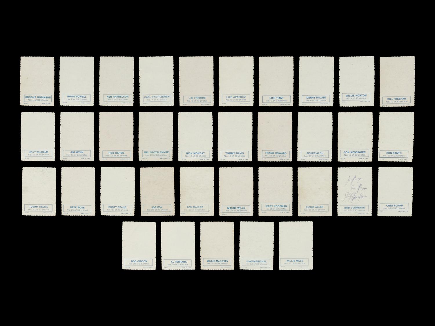 A Complete Set of 1969 Topps Deckle Edge Baseball Cards (33/33)