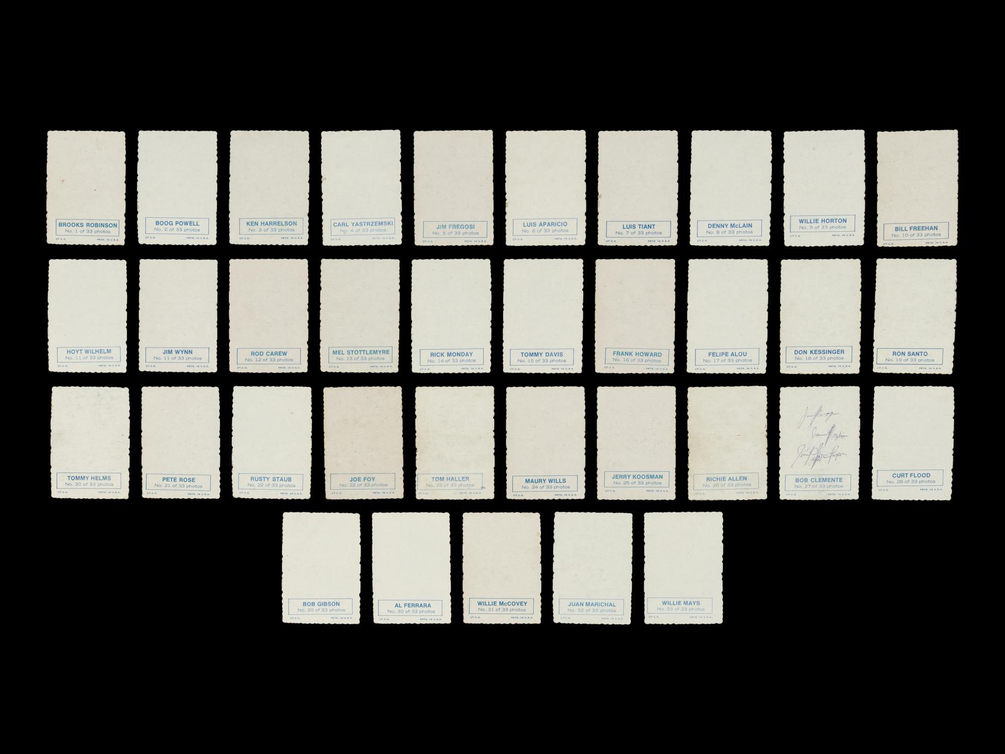 A Complete Set of 1969 Topps Deckle Edge Baseball Cards (33/33)