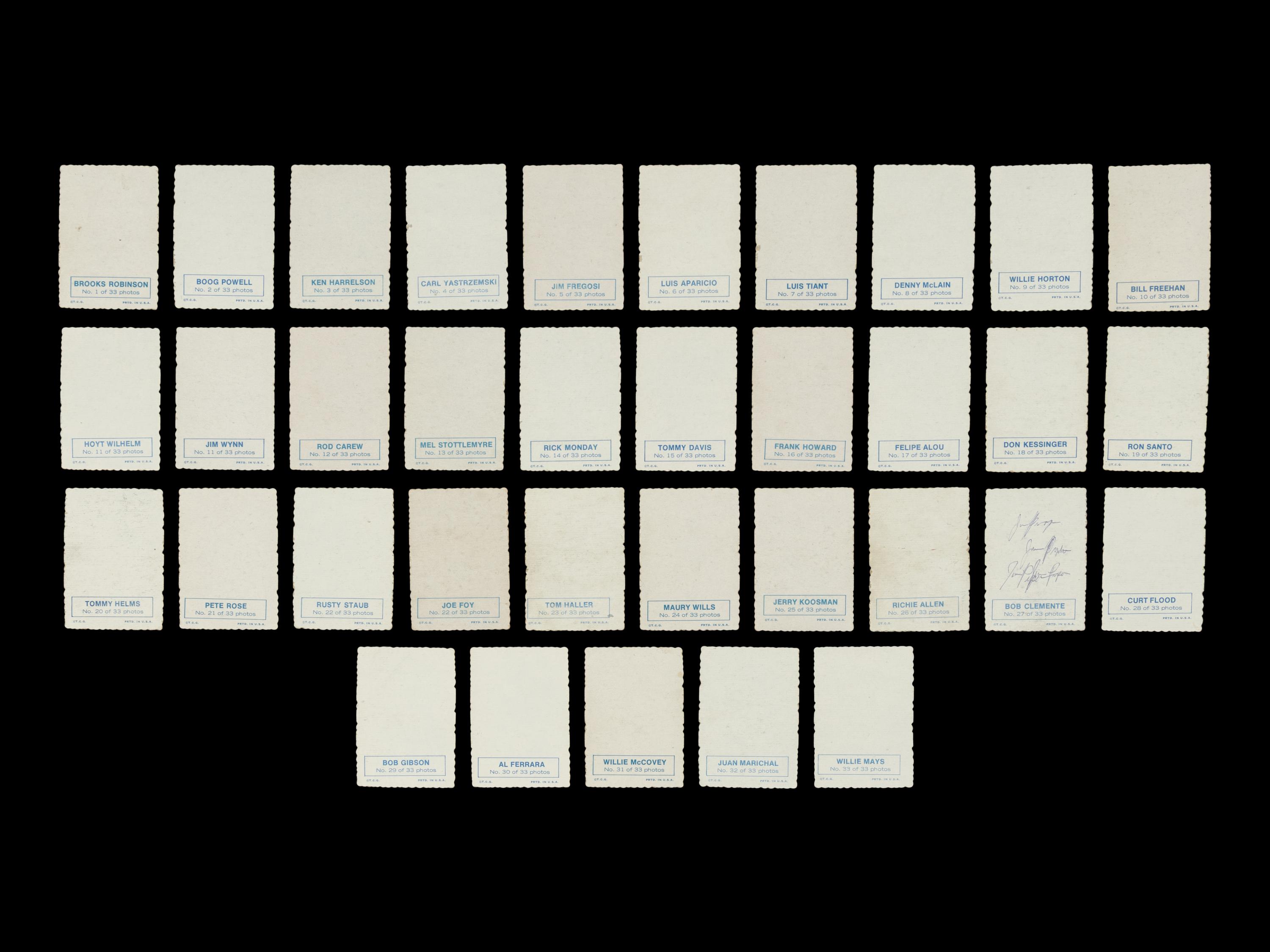 A Complete Set of 1969 Topps Deckle Edge Baseball Cards (33/33)
