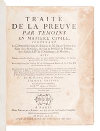[FRENCH LAW]. A group of three 18th-century works in French, comprising: