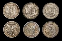 A Group of Six United States Morgan Silver Dollar Coins