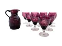 A Set of Wine Glasses and Pitcher