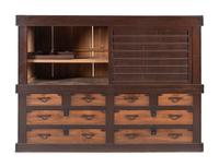 A Japanese Hinoki and Keyaki Wood Tansu Cabinet