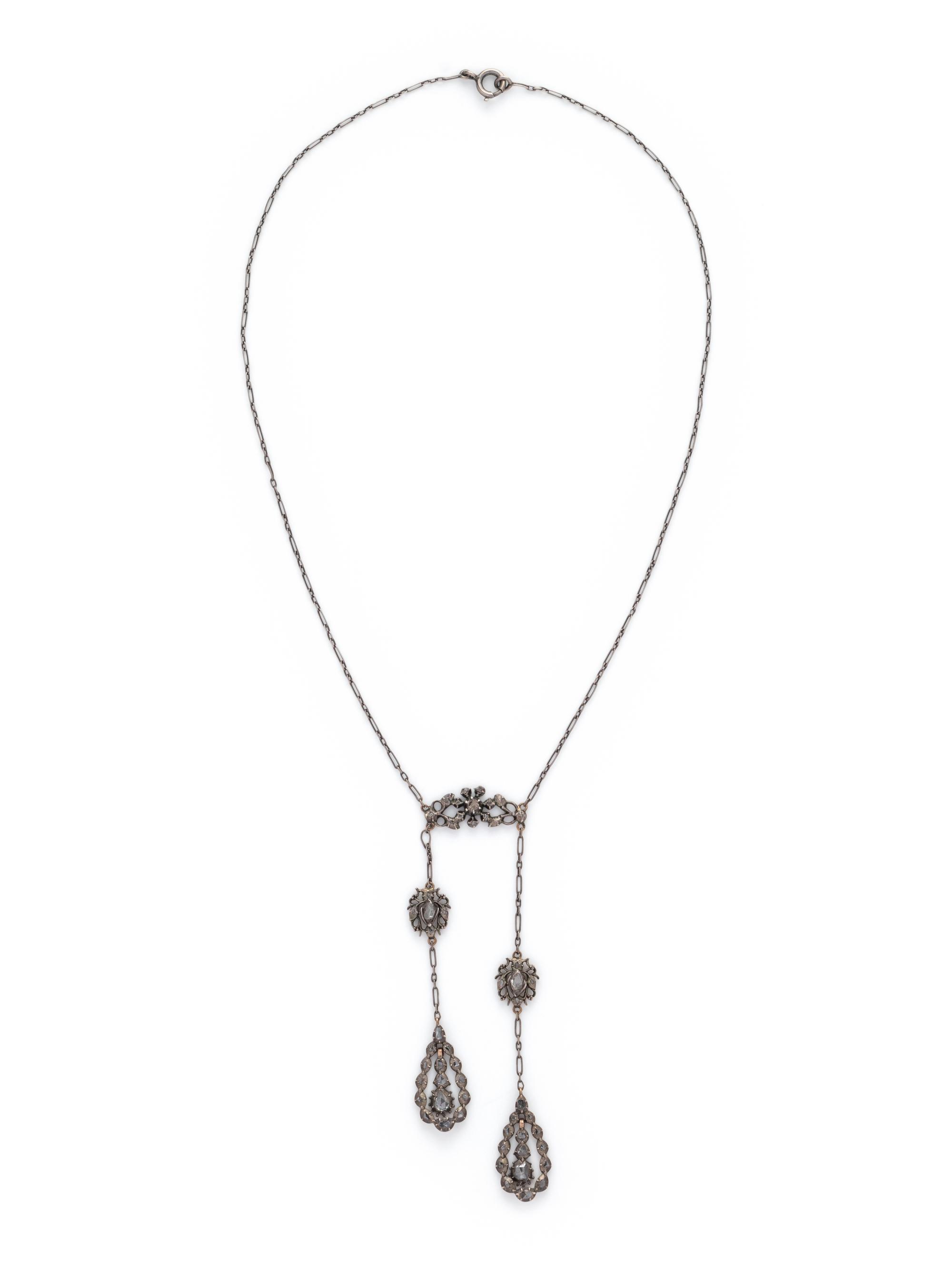 ANTIQUE, DIAMOND NEGLIGEE NECKLACE