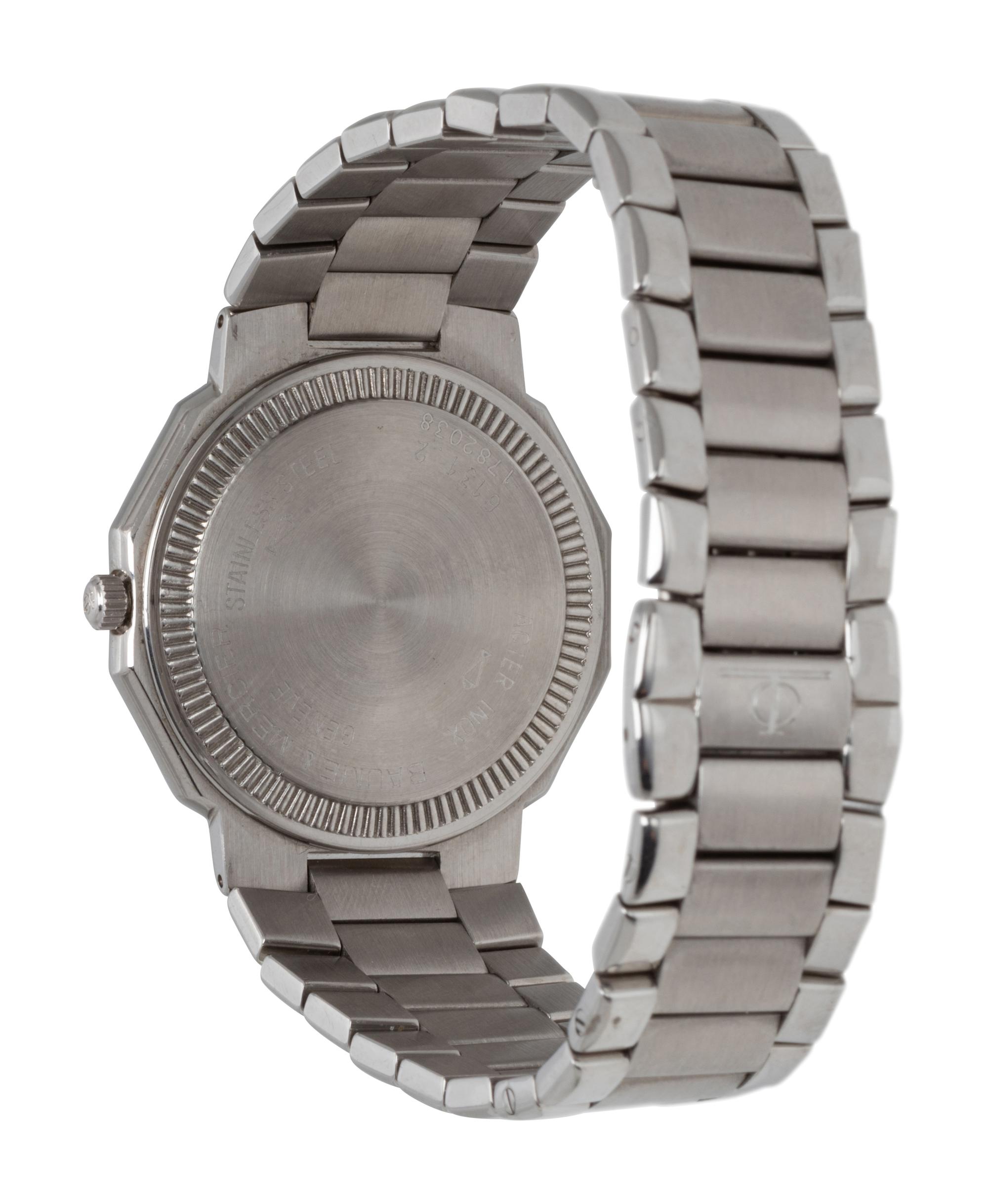 PAIR OF BAUME & MERCIER, REF. 6131 TRIPLE CALENDAR STAINLESS STEEL WATCHES