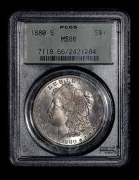 A United States 1880-S Morgan Silver $1 Coin — PCGS graded MS66