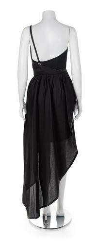 Black Silk Organza Dress with Snakeskin Trim, 1980s