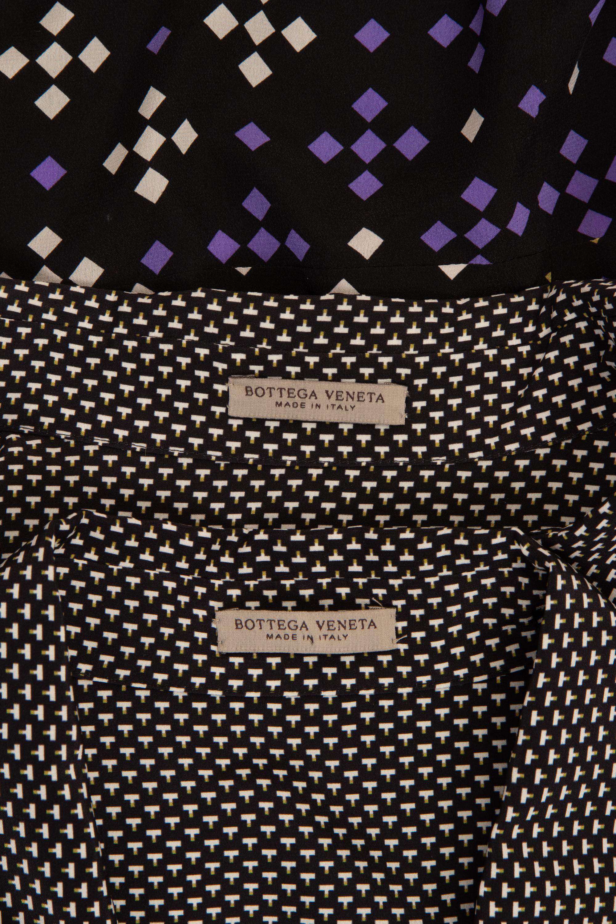 Two Bottega Veneta Silk Printed Dresses with Belts