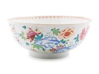 A Chinese Export Famille Rose Punch Bowl