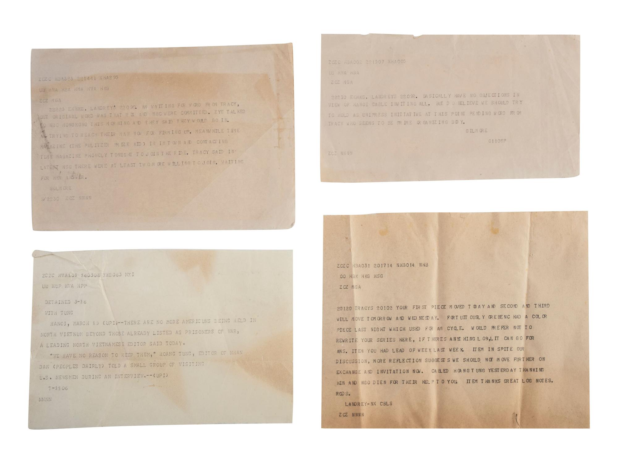 [VIETNAM WAR] - [WOMEN]. Vietnam War-era papers of Pulitzer Prize-winning combat journalist Tracy A. Wood (1943-2020), including documents related to the 1973 release of American POWs in Hanoi.