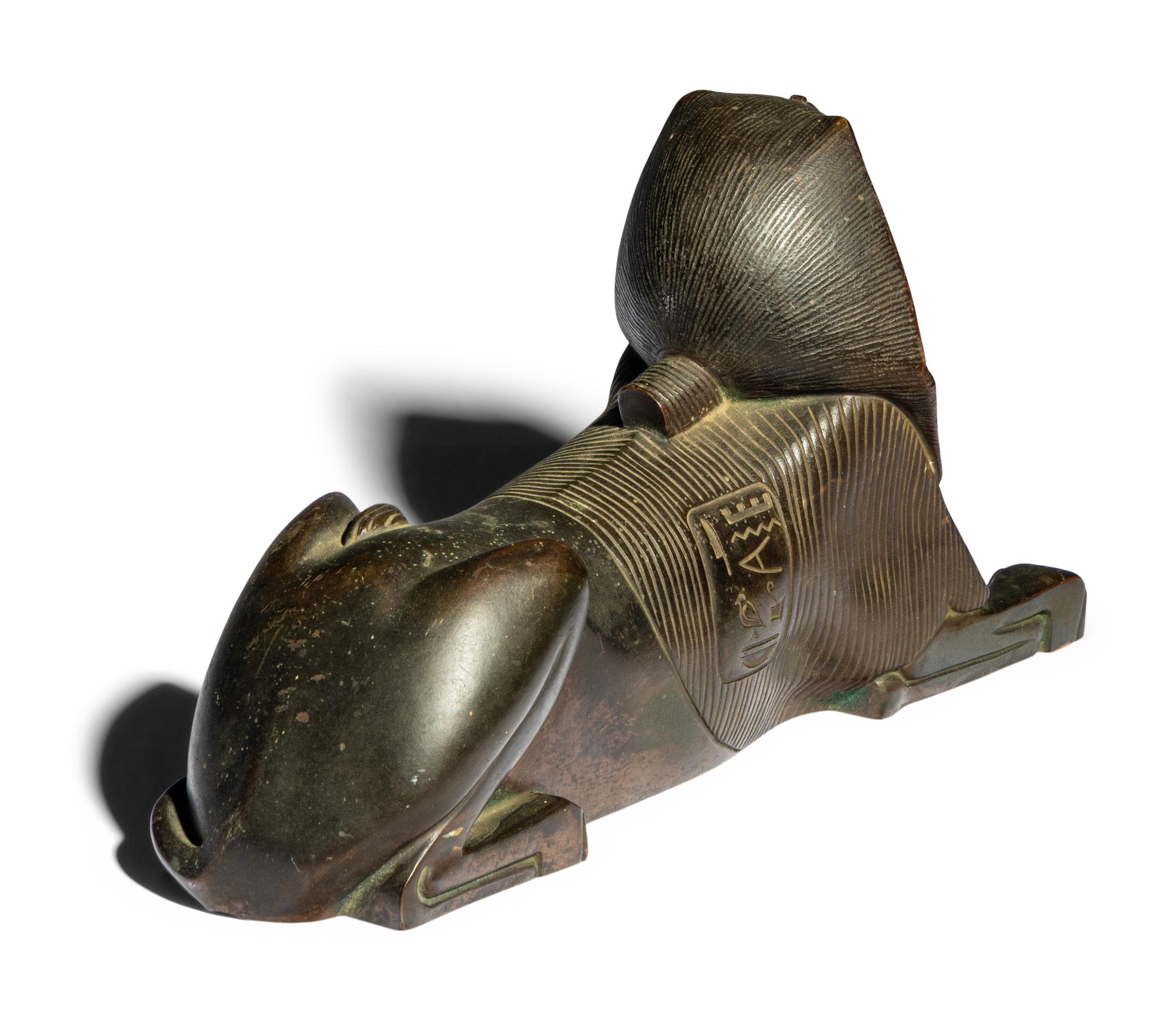 An Egyptian Style Bronze Sphinx