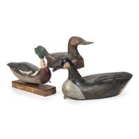 Three Carved and Painted Wooden Duck Decoys