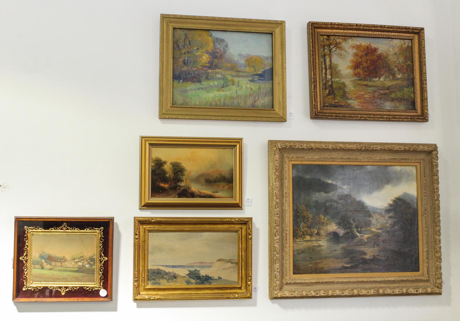 A Group of Six Paintings, (20th century), Landscapes