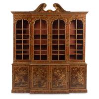 A George II Style Japanned Breakfront Bookcase