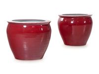 A Pair of Chinese Porcelain Sang de Boeuf Fish Bowls