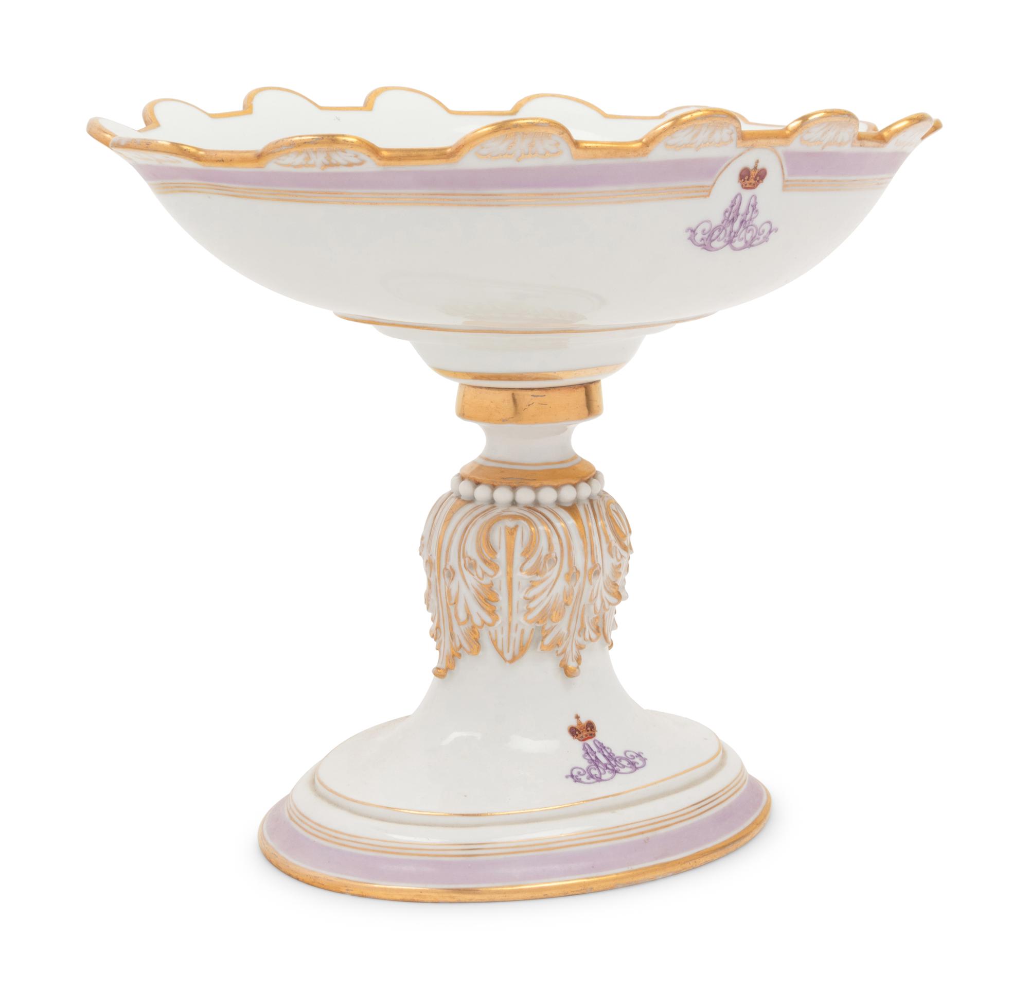 A Russian Porcelain Tazza from the Everyday Service of Grand Duke Alexander Alexandrovich