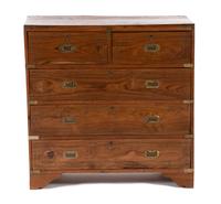A Victorian Brass-Inset Campagn Chest