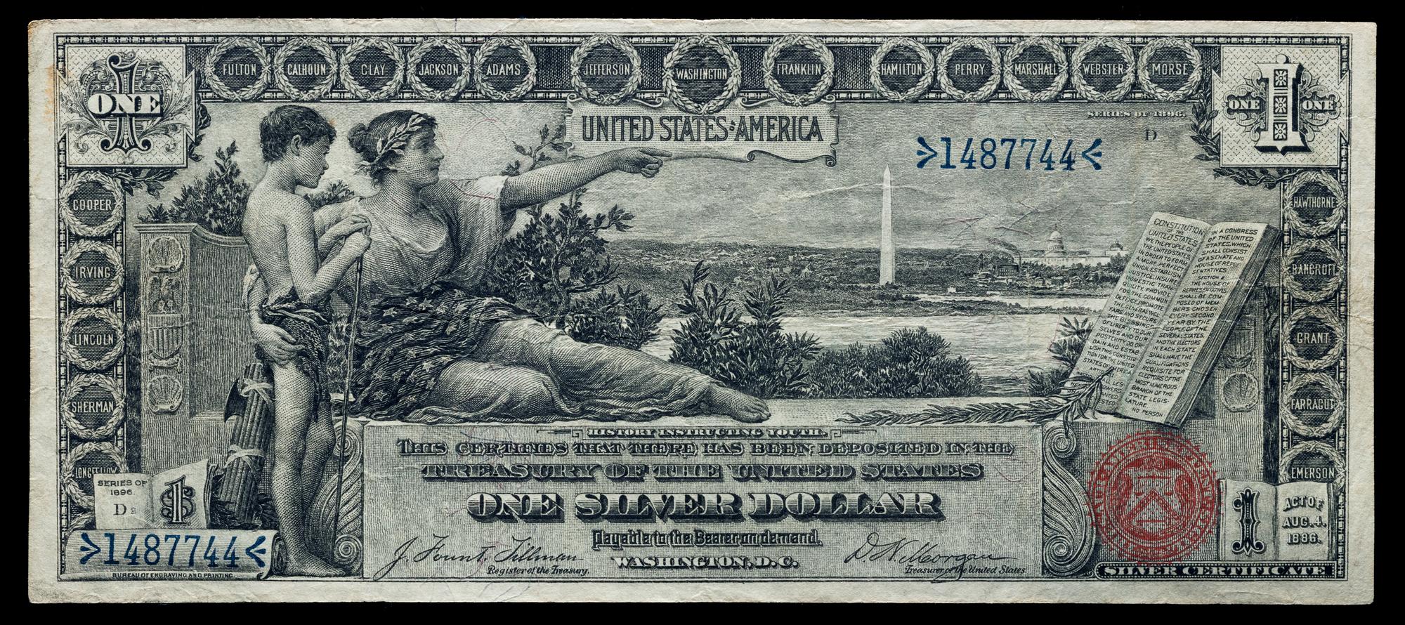 A United States Series 1896 Educational $1 Silver Certificate