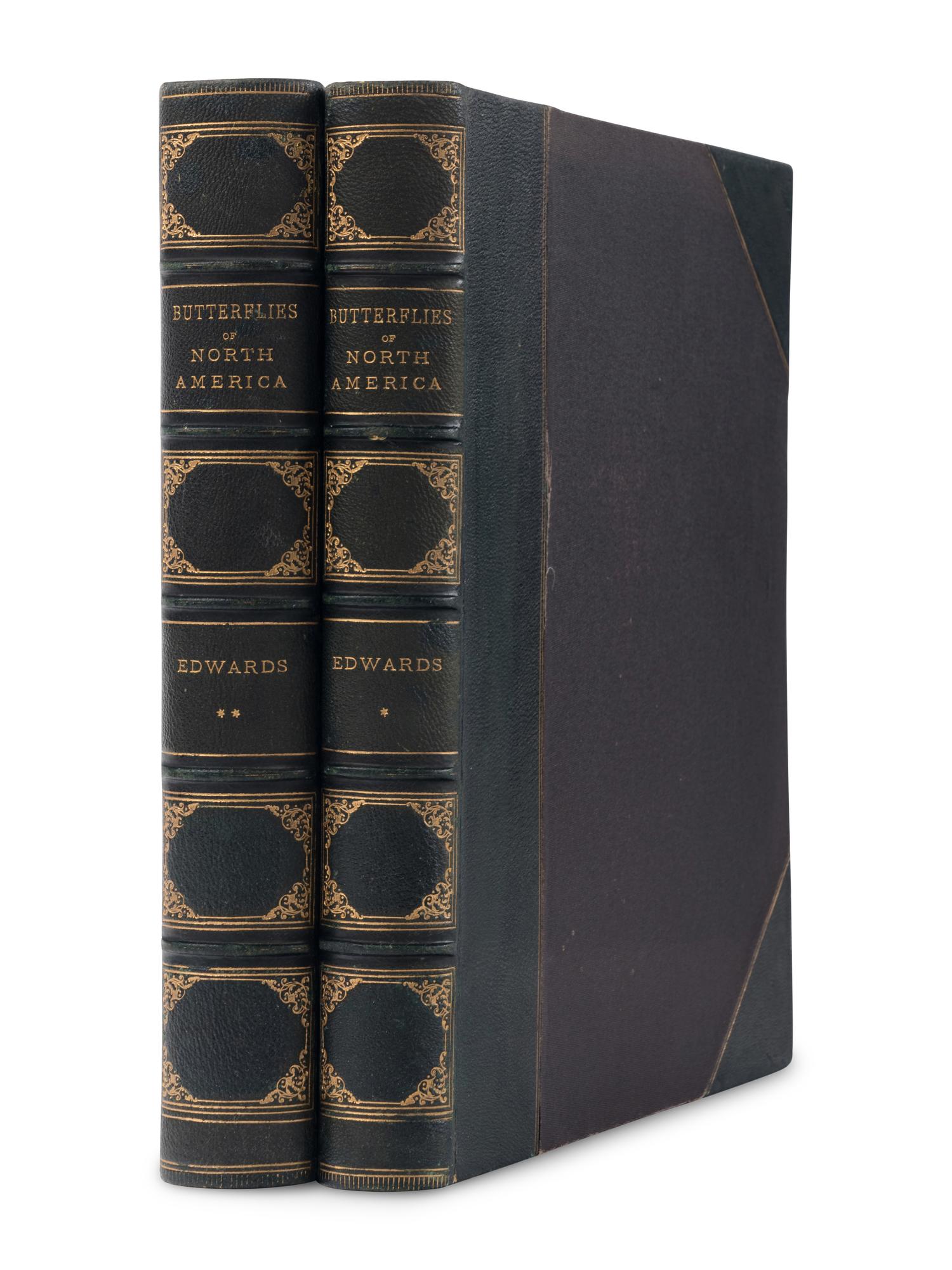 [NATURAL HISTORY]. EDWARDS, William Henry (1822-1909). The Butterflies of North America ... first, [-second] series . Boston and New York: The Riverside Press for Houghton Mifflin and Company, 1888, 1884.