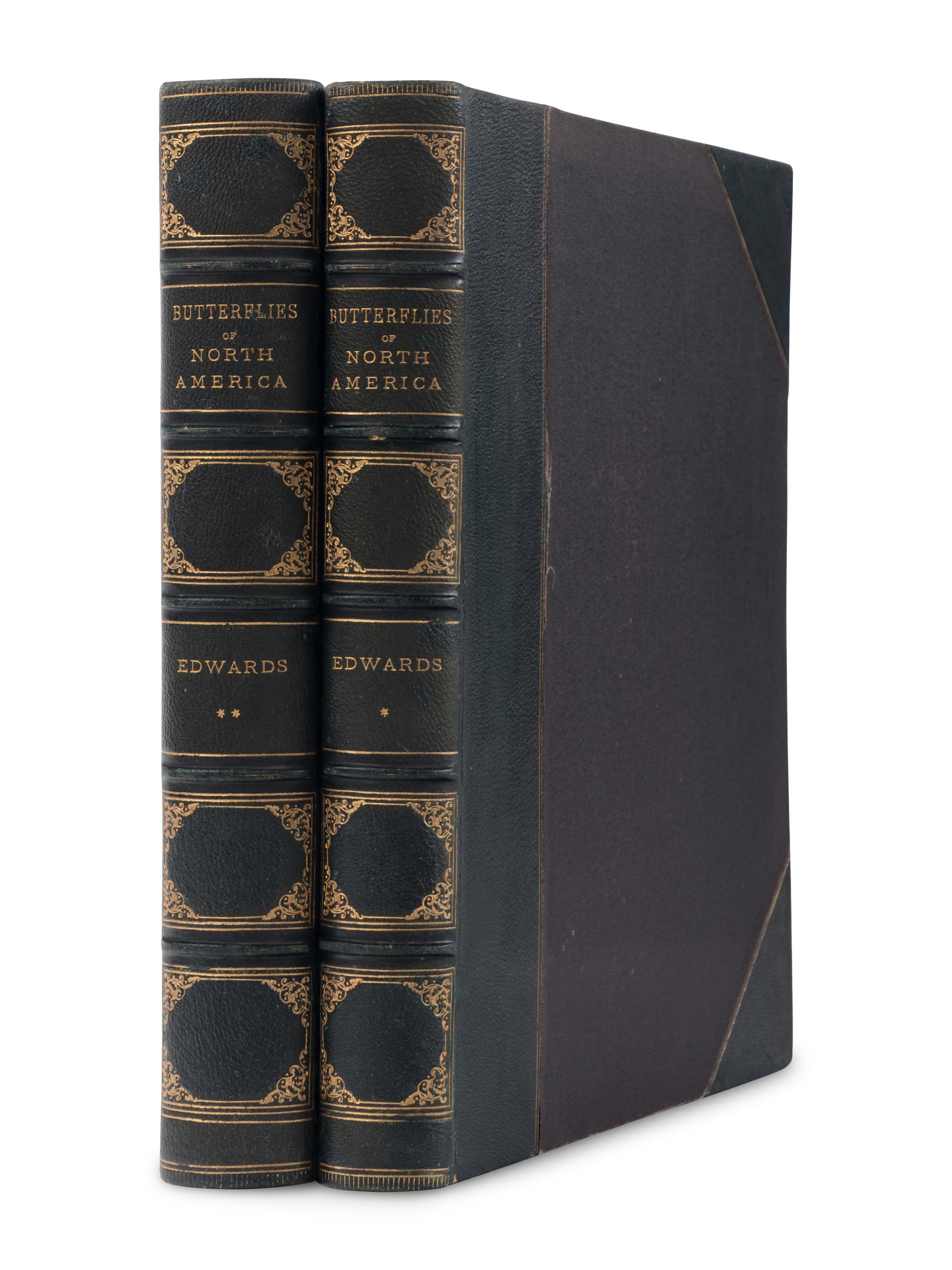 [NATURAL HISTORY]. EDWARDS, William Henry (1822-1909). The Butterflies of North America ... first, [-second] series . Boston and New York: The Riverside Press for Houghton Mifflin and Company, 1888, 1884.