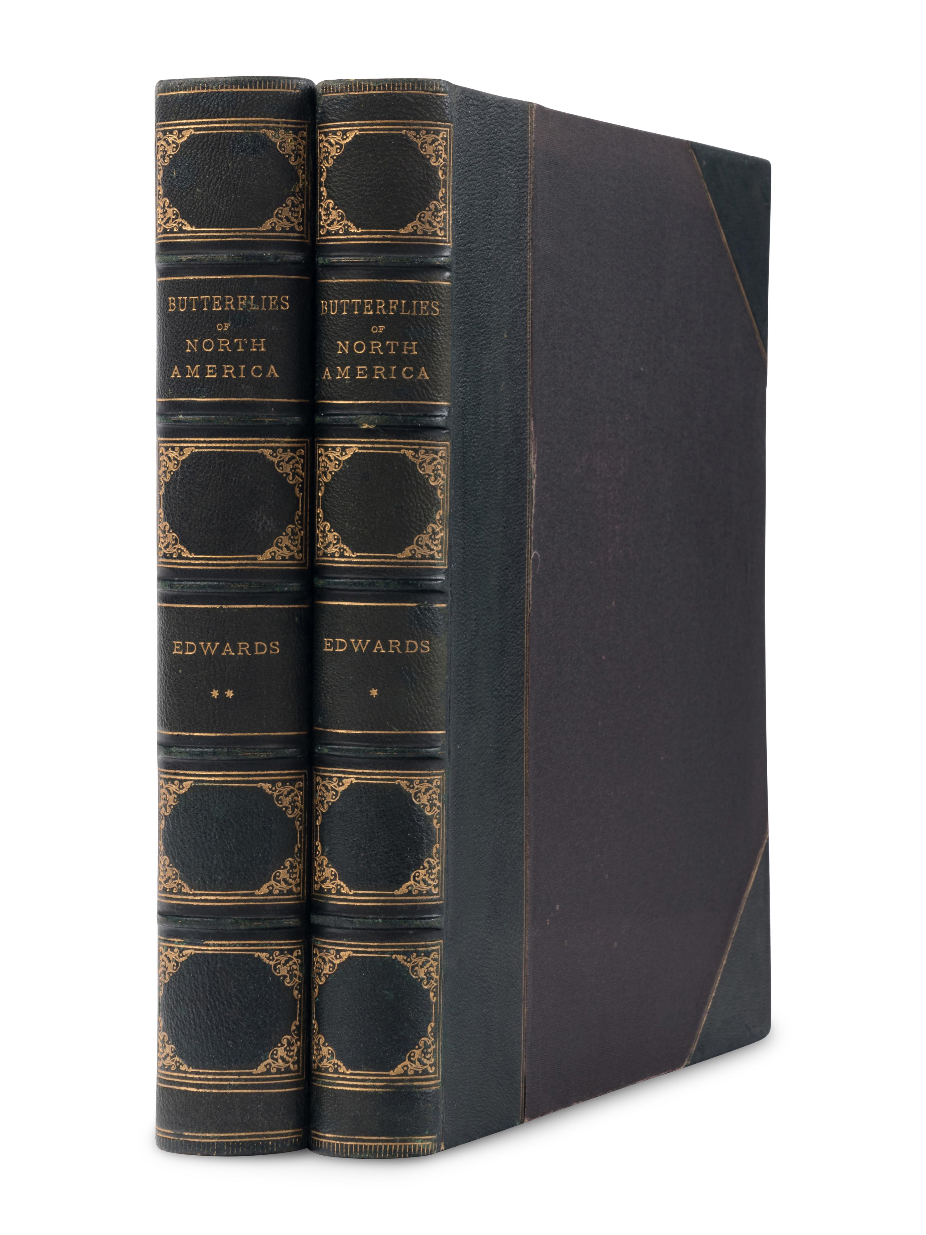 [NATURAL HISTORY]. EDWARDS, William Henry (1822-1909). The Butterflies of North America ... first, [-second] series . Boston and New York: The Riverside Press for Houghton Mifflin and Company, 1888, 1884.