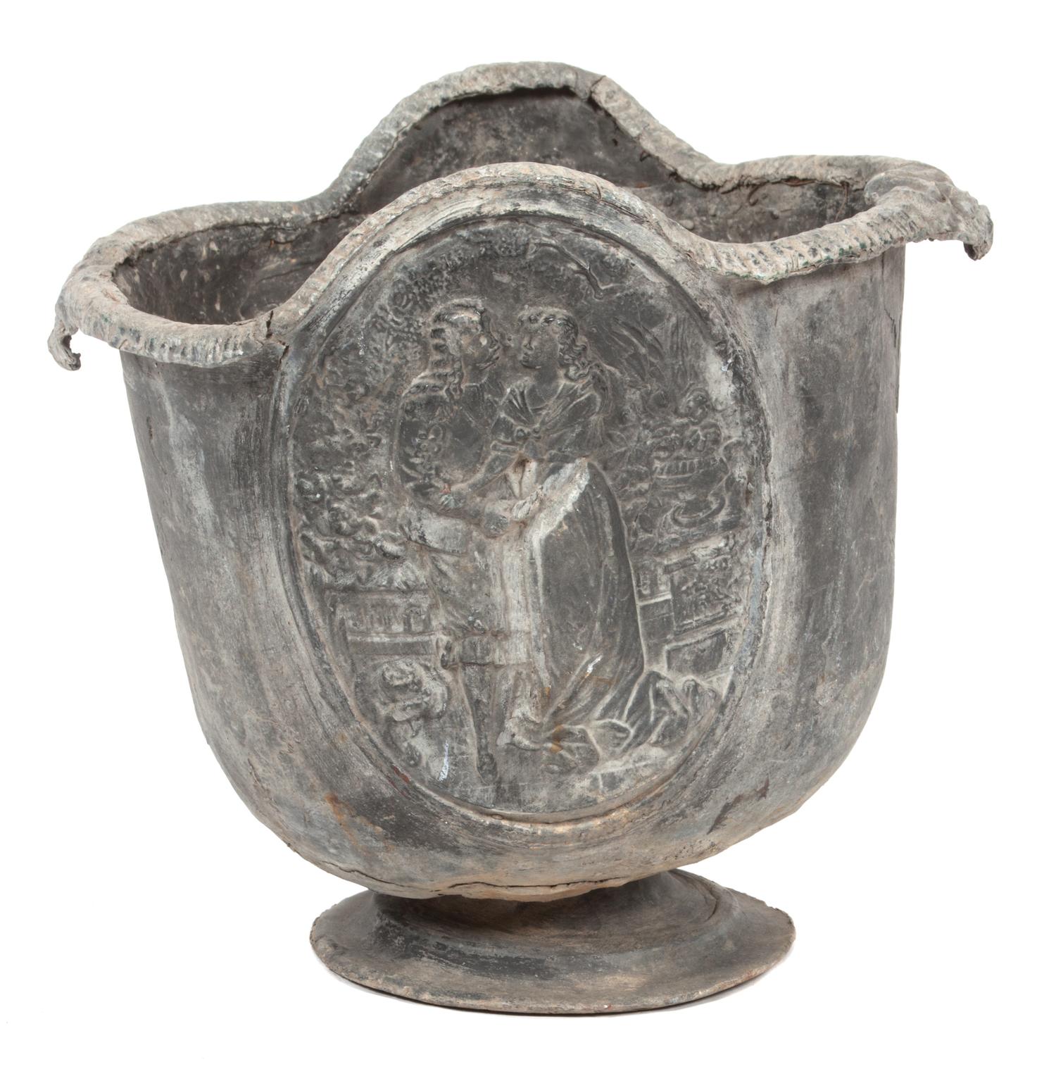 An Italian Lead Garden Planter Height 15 inches. — 19TH CENTURY