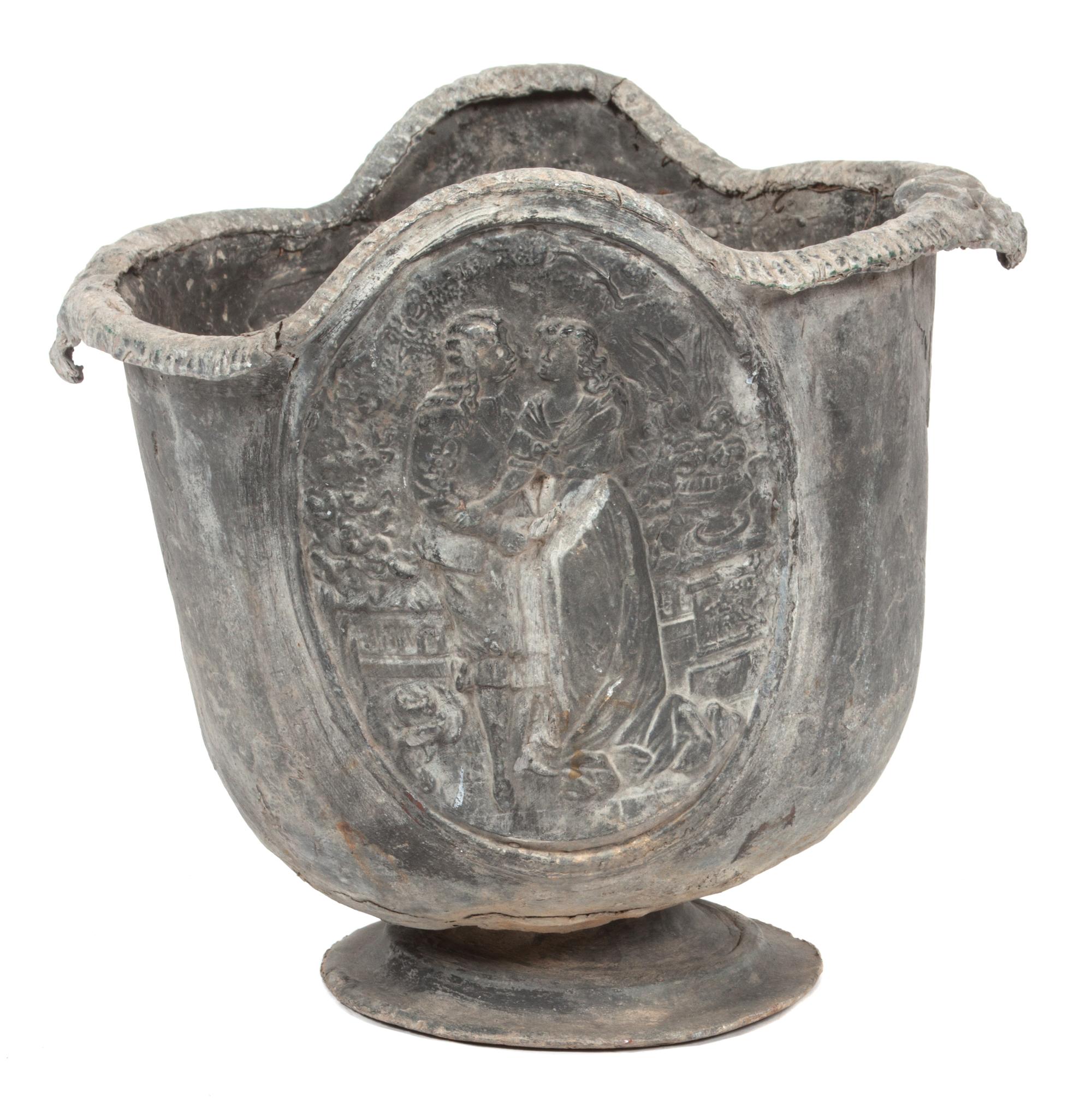 An Italian Lead Garden Planter Height 15 inches. — 19TH CENTURY