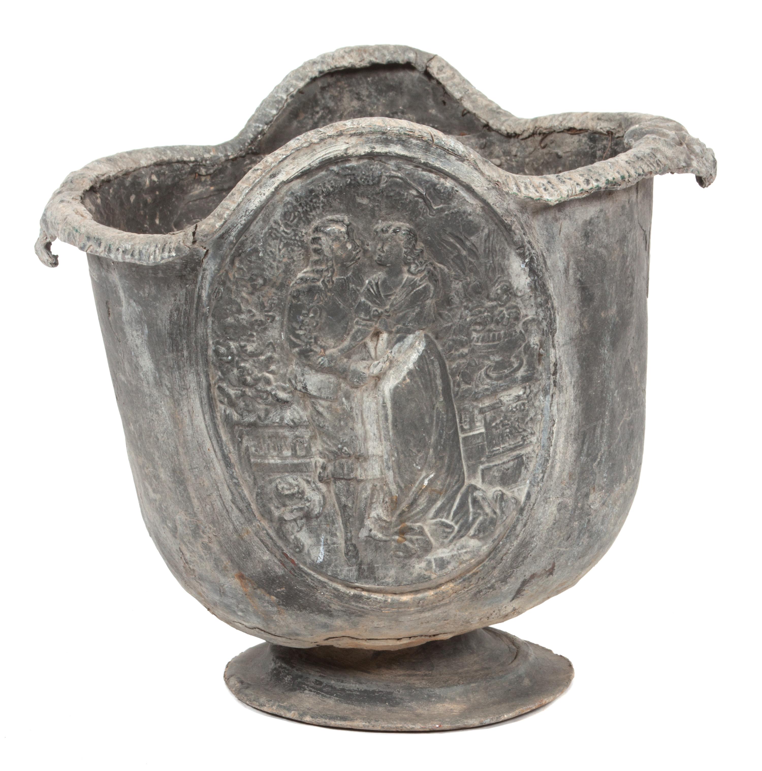 An Italian Lead Garden Planter Height 15 inches. — 19TH CENTURY