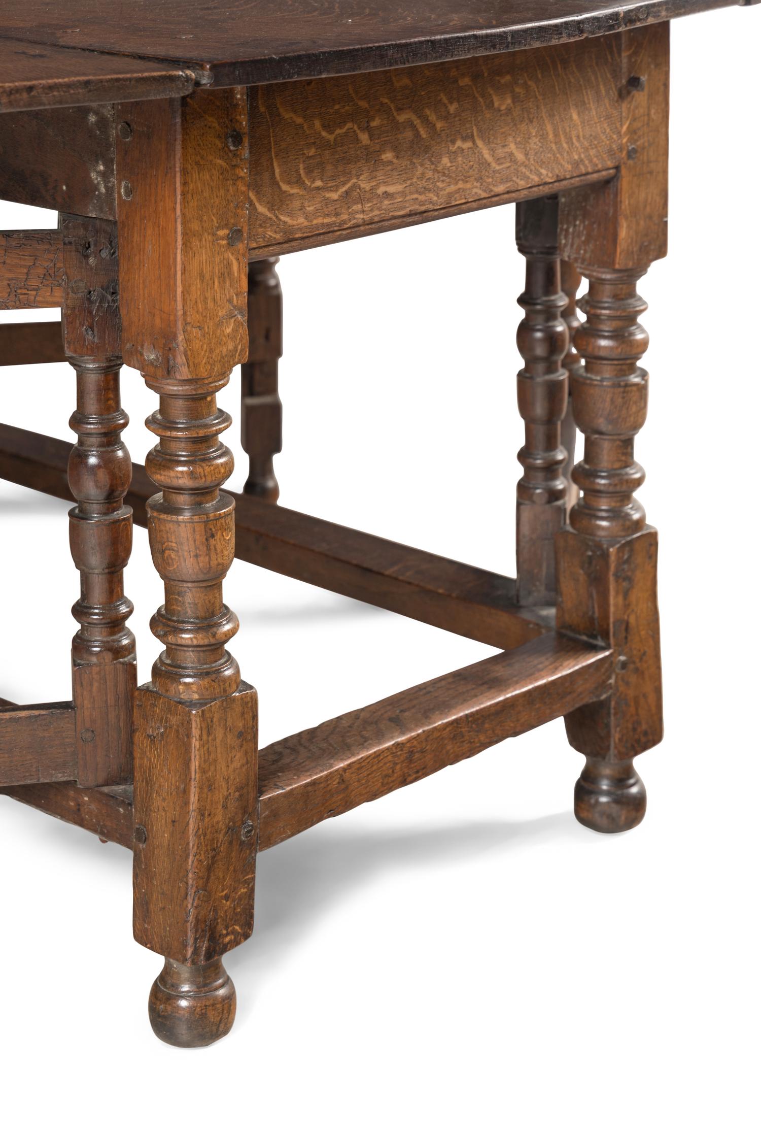 A William and Mary Oak Gate Leg Table