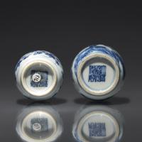 Two Chinese Blue and White Snuff Jarlets, Daoguang Mark and of the Period — 清道光 青花鼻煙壺兩支