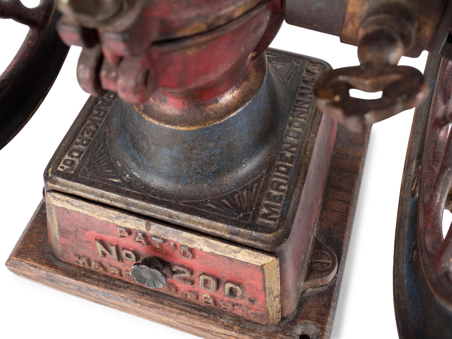 A Charles Parker Model 200 Painted Cast Iron Coffee Mill