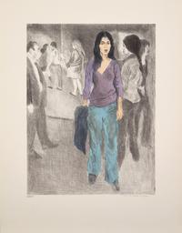 Woman with Black Hair, 1979 and Passing By (Street Scene #3) , ca. 1975 (2 works)