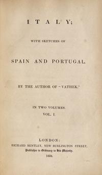 [Art] [Sargent, John Singer] (Beckford, William) Italy; With Sketches of Spain and Portugal...