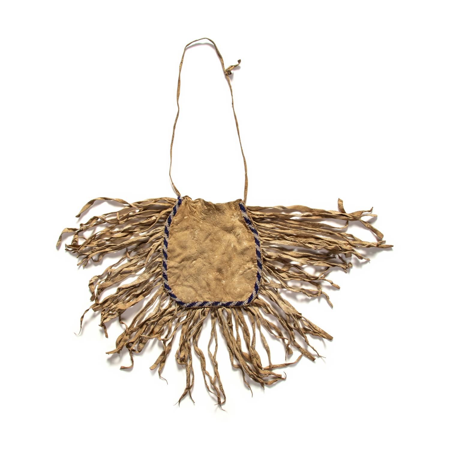 Apache Beaded Hide Bag, with Mountain Spirit
