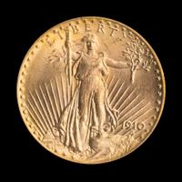 A United States 1910-D St. Gaudens $20 Gold Coin