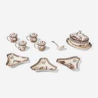 A set of Wedgwood Queensware Frog Service Reproductions UK, circa 2000
