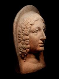 An Etruscan Terracotta Votive Head of a Woman