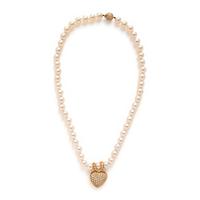 Cultured Pearl, Diamond, and Yellow Gold Necklace