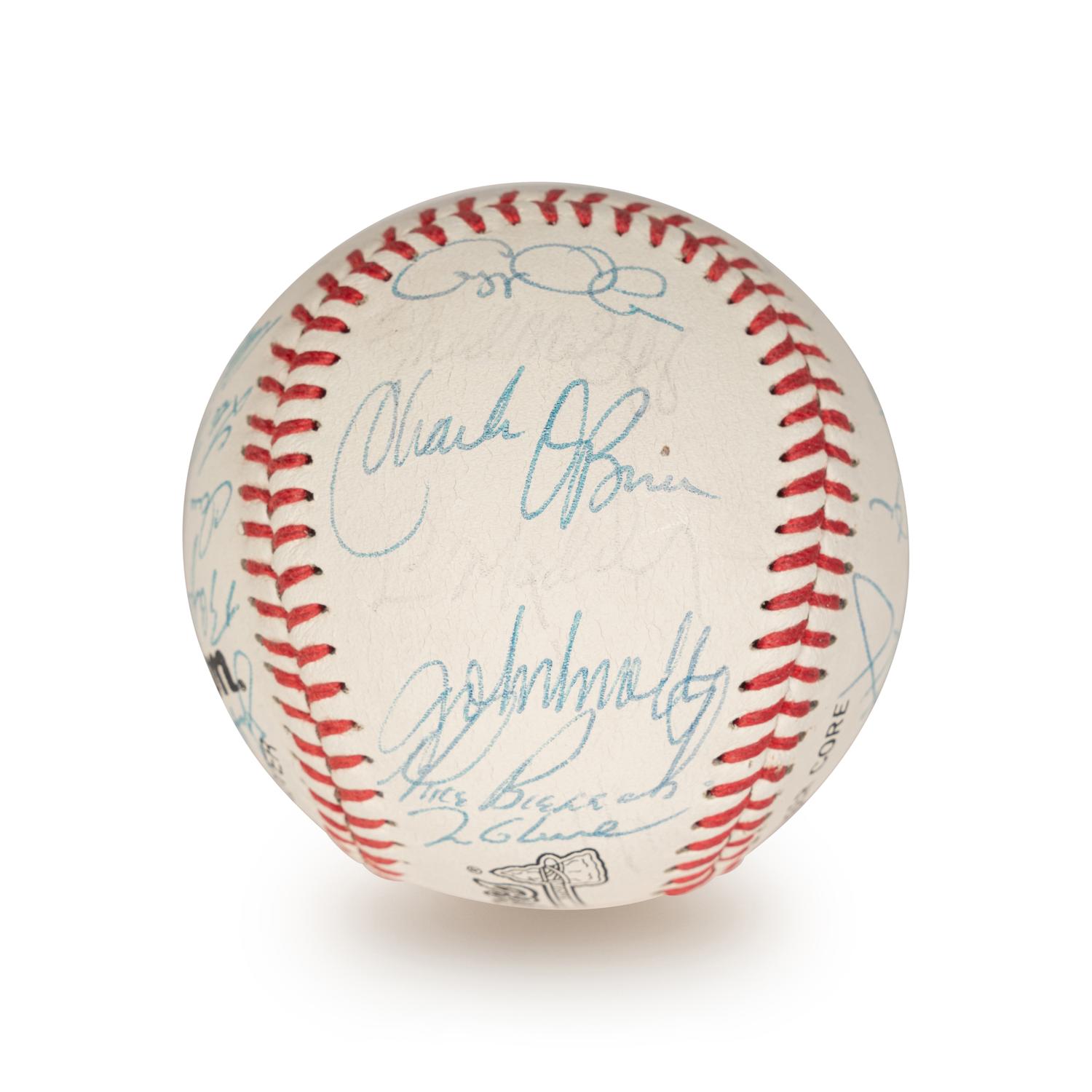 A 1994 Atlanta Braves Team Signed Autograph Baseball With 27 Signatures (Beckett Authentication Services Letter BAS Certified),