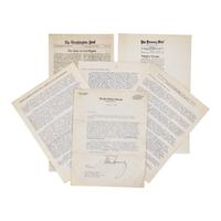 [African-Americana] Kennedy, John F. Typed Document and Three Mimeographed Sheets