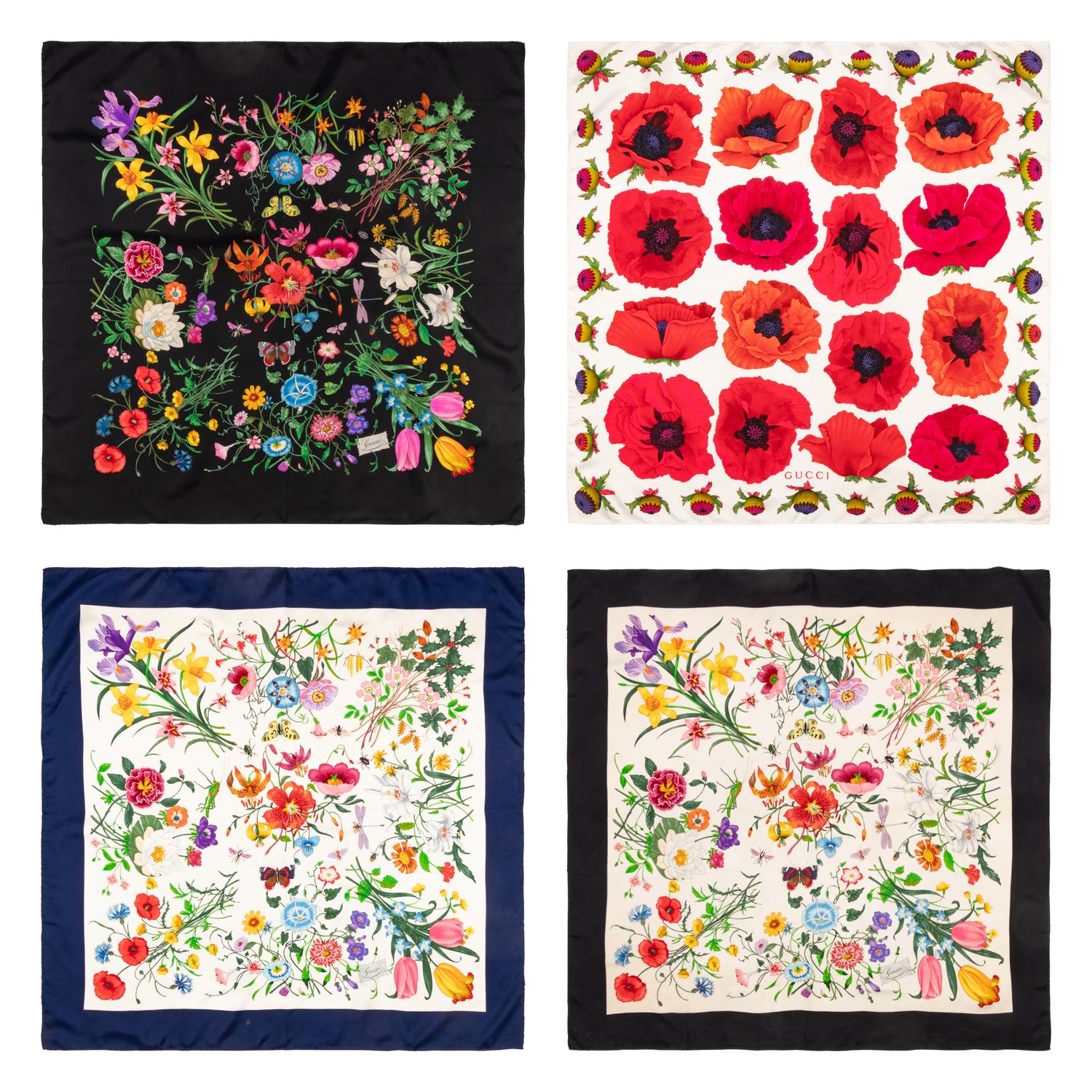Gucci, Four Silk Scarves