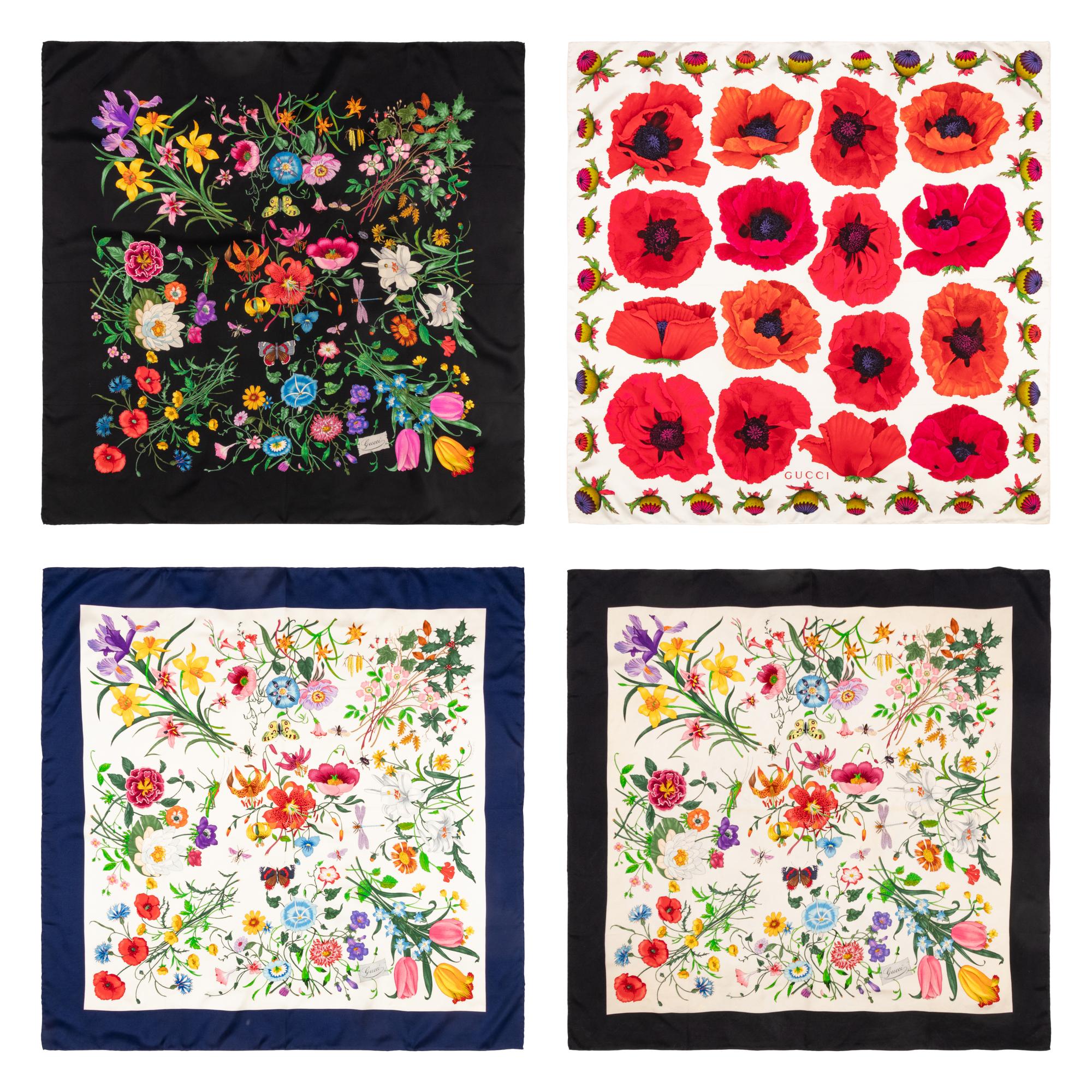 Gucci, Four Silk Scarves