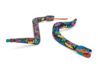 Two Carved and Polychrome Painted Folk Art Snakes