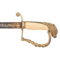 Mexican War Era Eagle Hilt US Militia Officers Sword with Blued & Gilt Blade