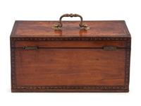 A Regency Mahogany and Marquetry Decorated Tea Caddy